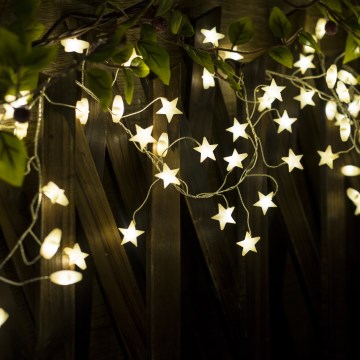 BRILAGI - guirlande lumineuse de Noël LED 40xLED/3xAA 1,8m blanc chaud en forme d'étoiles