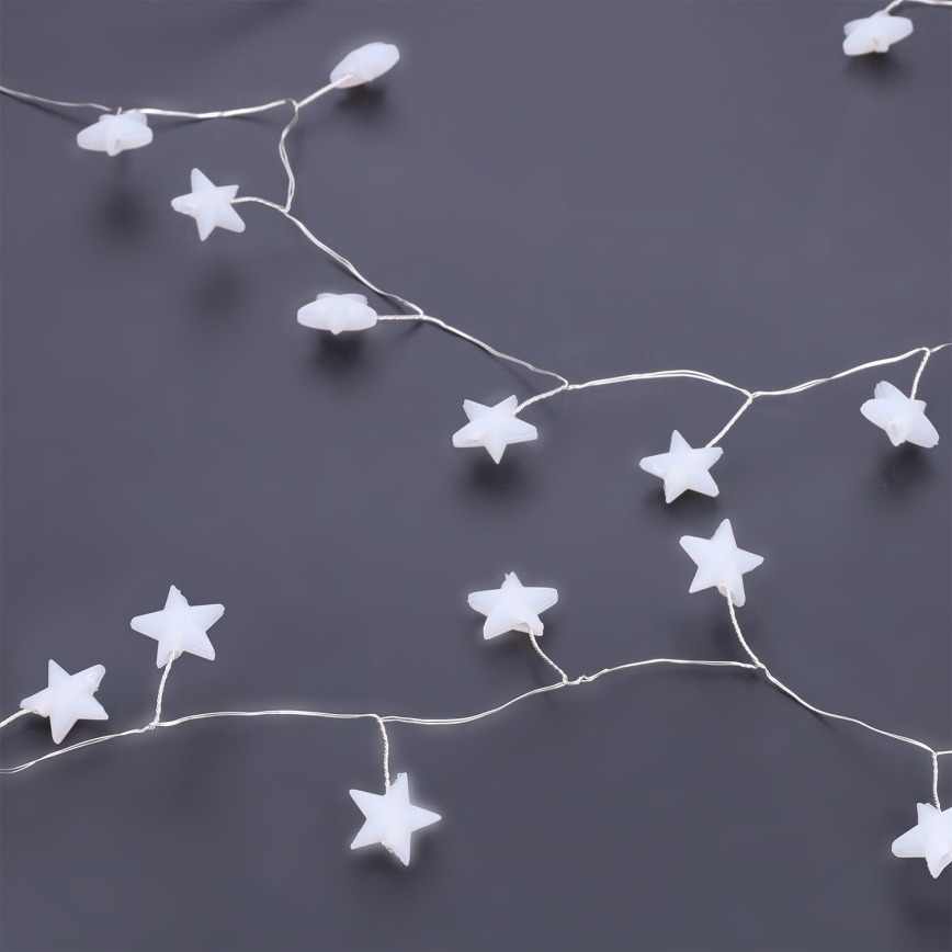 BRILAGI - guirlande lumineuse de Noël LED 40xLED/3xAA 1,8m blanc chaud en forme d'étoiles
