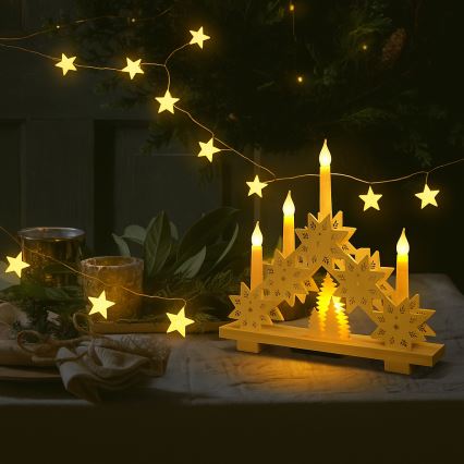 BRILAGI - guirlande lumineuse de Noël LED 40xLED/3xAA 1,8m blanc chaud en forme d'étoiles