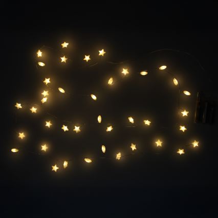 BRILAGI - guirlande lumineuse de Noël LED 40xLED/3xAA 1,8m blanc chaud en forme d'étoiles