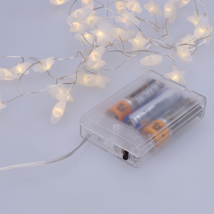 BRILAGI - guirlande lumineuse de Noël LED 40xLED/3xAA 1,8m blanc chaud en forme d'étoiles