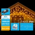BRILAGI - Guirlande lumineuse de Noël LED d'extérieur 1000xLED/9W/8 fonctions 53m IP44 blanc chaud