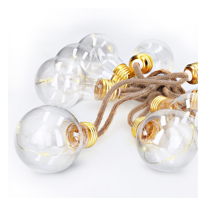 BRILAGI - Guirlande lumineuse décorative LED 10xLED/3xAA 1,8m blanc chaud