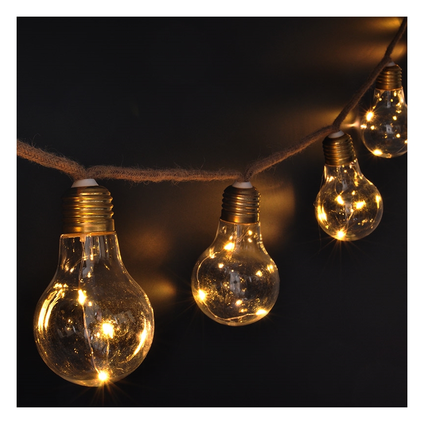 BRILAGI - Guirlande lumineuse décorative LED 10xLED/3xAA 1,8m blanc chaud