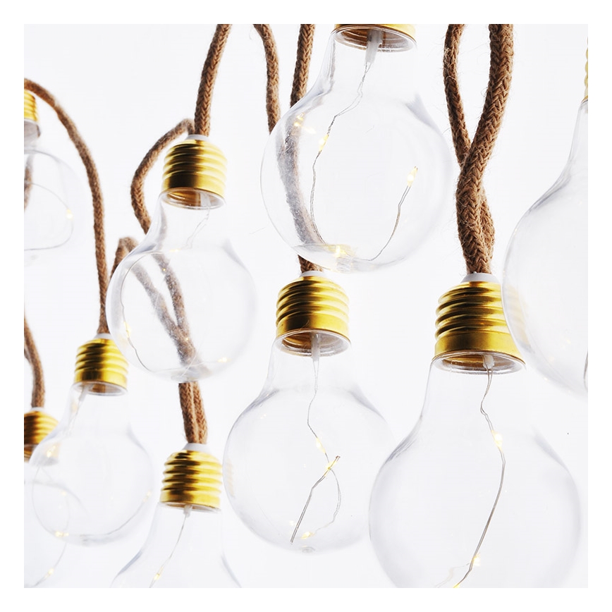 BRILAGI - Guirlande lumineuse décorative LED 10xLED/3xAA 1,8m blanc chaud