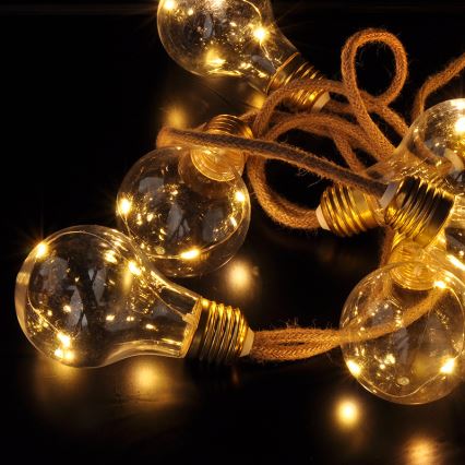 BRILAGI - Guirlande lumineuse décorative LED 10xLED/3xAA 1,8m blanc chaud