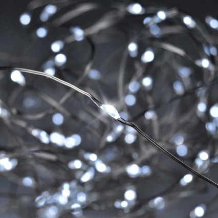 Brilagi - Guirlande lumineuse LED de Noël 100xLED/3xAA 10 m blanc froid
