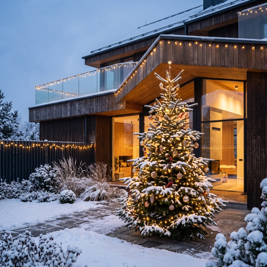 BRILAGI - Guirlande lumineuse LED de Noël extérieure 1000 LED/8 fonctions 105 m IP44 blanc chaud
