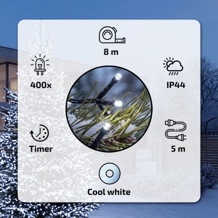 BRILAGI - Guirlande lumineuse LED d'extérieur 400xLED 13m IP44 blanc froid