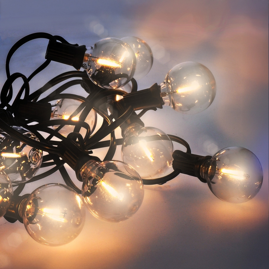 Brilagi - Guirlande décorative LED d'extérieur GIRLANDA 10xE12/0,6W/230V 8m noire IP44 blanc chaud
