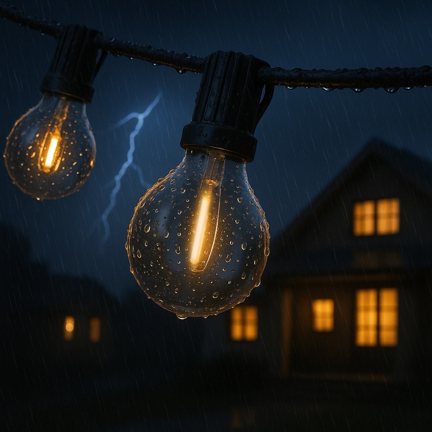 Brilagi - Guirlande décorative LED d'extérieur GIRLANDA 10xE12/0,6W/230V 8m noire IP44 blanc chaud