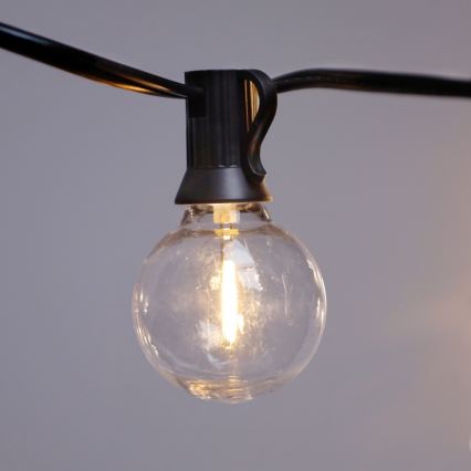 Brilagi - Guirlande décorative LED d'extérieur GIRLANDA 10xE12/0,6W/230V 8m noire IP44 blanc chaud