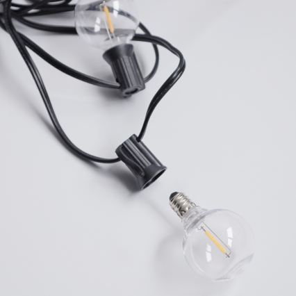 Brilagi - Guirlande décorative LED d'extérieur GIRLANDA 10xE12/0,6W/230V 8m noire IP44 blanc chaud