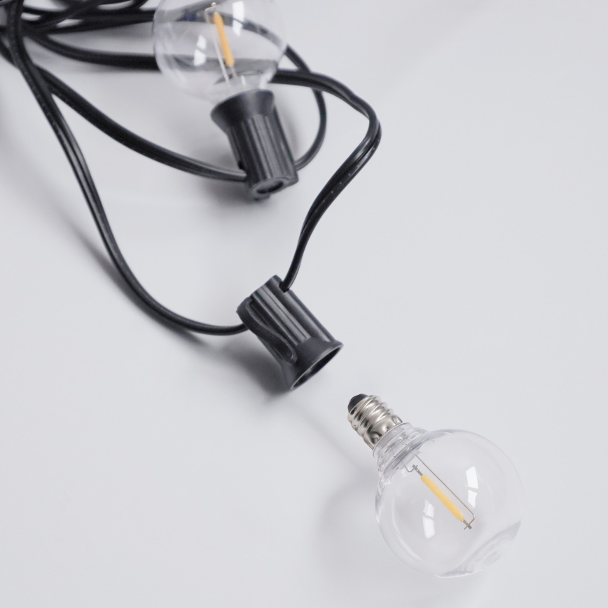 Brilagi - Guirlande décorative LED d'extérieur GIRLANDA 10xE12/0,6W/230V 8m noire IP44 blanc chaud