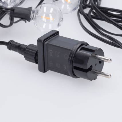 Brilagi - Guirlande décorative LED d'extérieur GIRLANDA 10xE12/0,6W/230V 8m noire IP44 blanc chaud