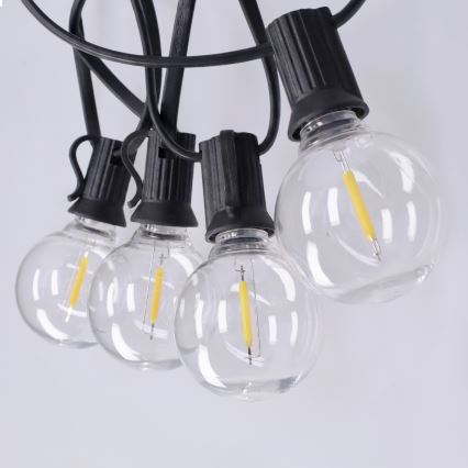Brilagi - Guirlande décorative LED d'extérieur GIRLANDA 10xE12/0,6W/230V 8m noire IP44 blanc chaud