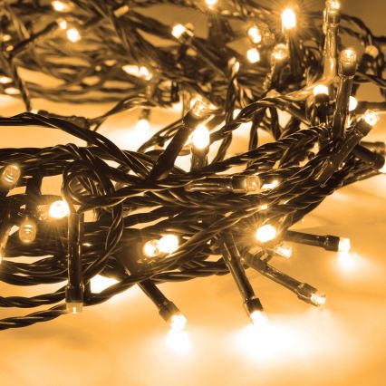 BRILAGI - Guirlande lumineuse LED d'extérieur pour Noël, 100 LED, 8 fonctions, 13 m, IP44, blanc chaud