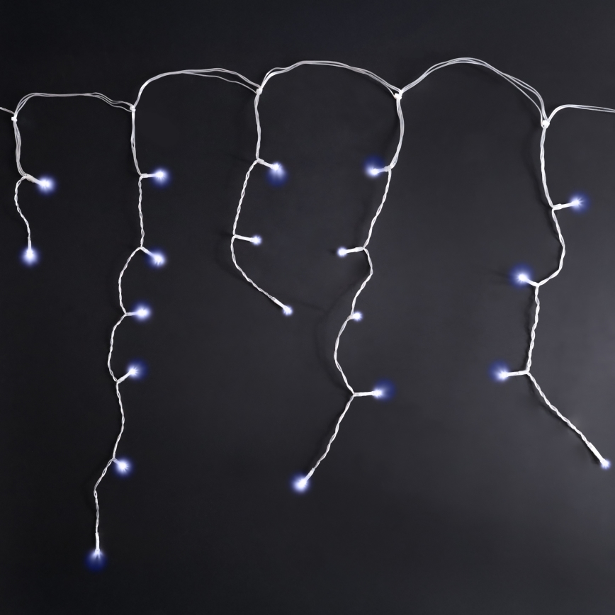Brilagi - Guirlande lumineuse de Noël LED d'extérieur 200 LED/8 fonctions, 13 m, IP44, blanc froid, effet stalactites