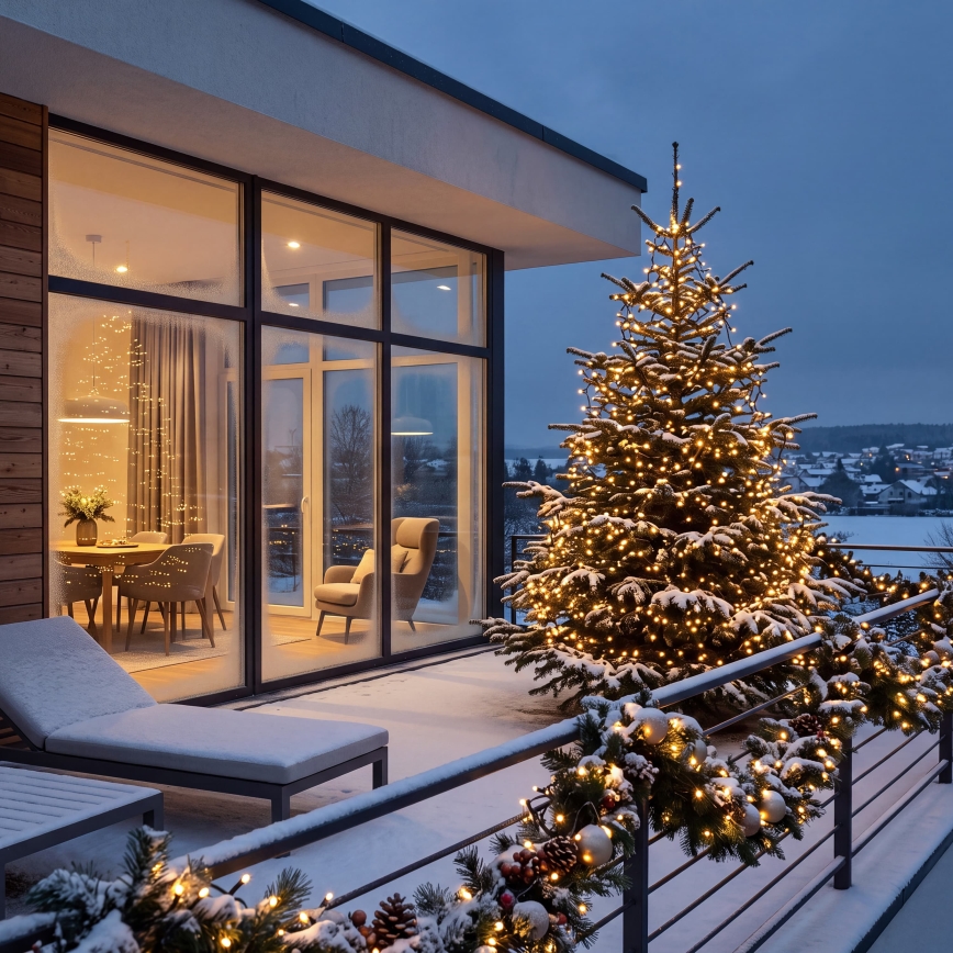 BRILAGI - Guirlande lumineuse LED d'extérieur pour Noël, 400 LED, 13 m, IP44, blanc chaud