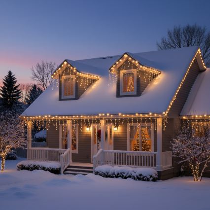 Brilagi - Guirlande lumineuse LED d'extérieur pour Noël 400 LED, 8 fonctions, 23 m, IP44, blanc chaud