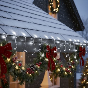 Brilagi - Guirlande lumineuse LED d'extérieur pour Noël 400 LED / 8 fonctions, 23 m, IP44, blanc froid