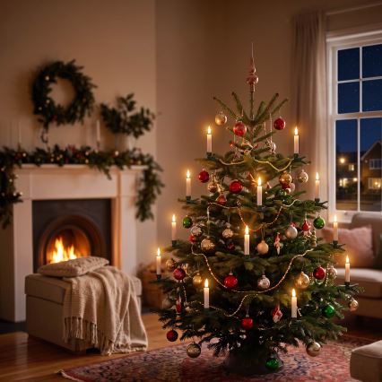 BRILAGI - Guirlande lumineuse LED pour sapin de Noël 10xLED/10xAAA blanc + télécommande