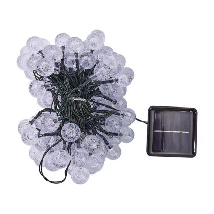 BRILAGI - Guirlande solaire décorative LED BUBBLE 300 LEDs / 8 fonctions, 30 m, IP65, blanc chaud, 500 mAh
