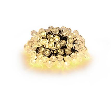 BRILAGI - Guirlande solaire décorative LED BUBBLE 300 LEDs / 8 fonctions, 30 m, IP65, blanc chaud, 500 mAh