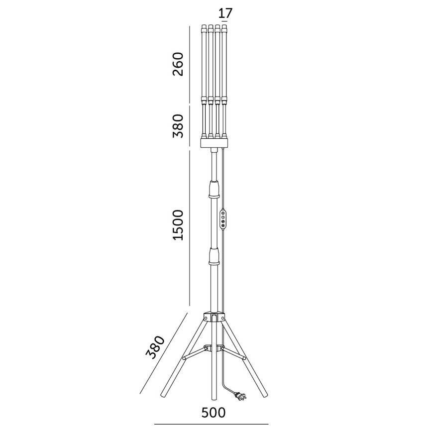 Brilagi - Lampadaire flexible à intensité variable pour la culture de plantes VITABLOOM 4xLED/7,5W/230V noir