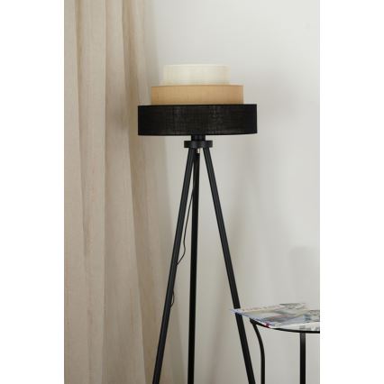 Brilagi - Lampadaire ASPEN LUNETA 1xE27/15W/230V noir/beige/crème