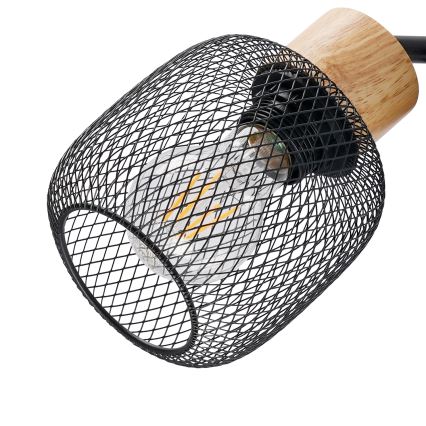 Brilagi - Lampadaire BASKLITE 3xE27/15W/230V bois d'hévéa/noir