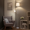 Brilagi - Lampadaire CERIA 1xE27/100W/230V + 1xE14/25W blanc/gris