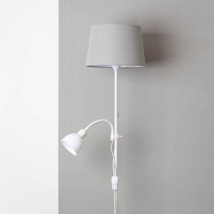 Brilagi - Lampadaire CERIA 1xE27/100W/230V + 1xE14/25W blanc/gris