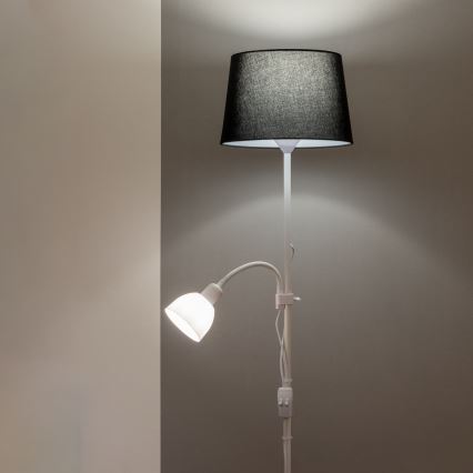 Brilagi - Lampadaire CERIA 1xE27/100W/230V + 1xE14/25W blanc/noir