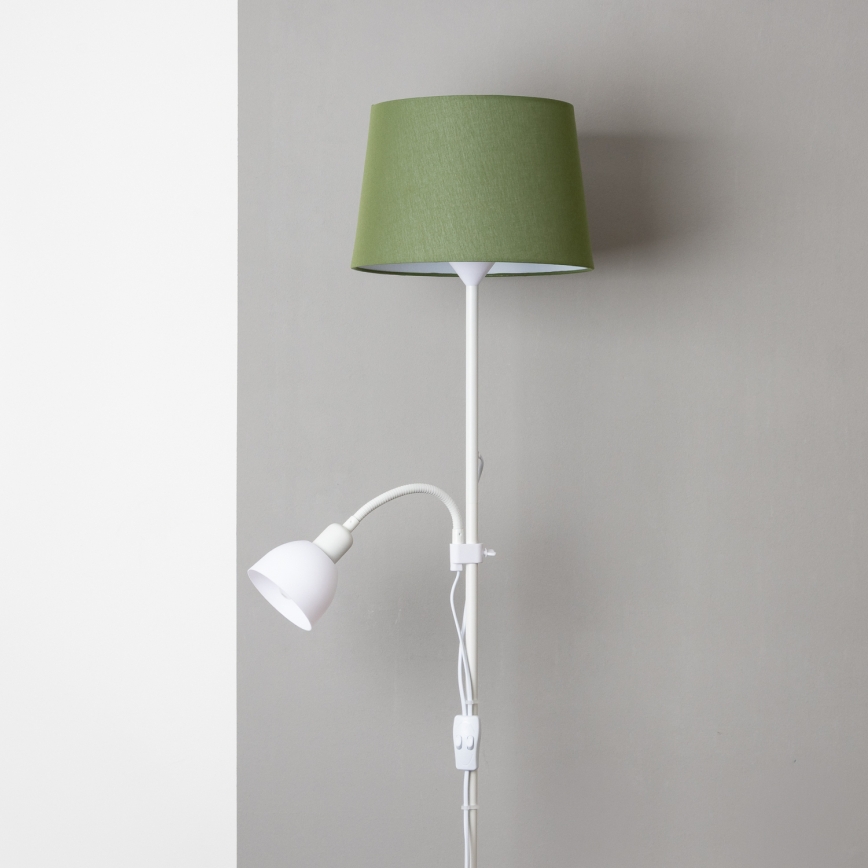 Brilagi - Lampadaire CERIA 1xE27/100W/230V + 1xE14/25W blanc/vert