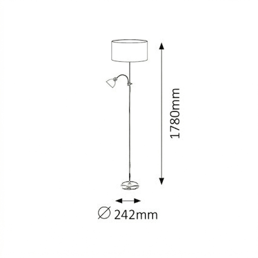 Brilagi - Lampadaire CERIA 1xE27/100W/230V + 1xE14/25W blanc/vert