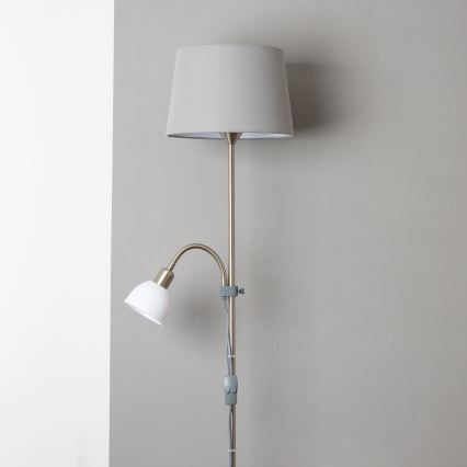 Brilagi - Lampadaire CERIA 1xE27/100W/230V + 1xE14/25W chrome mat/gris