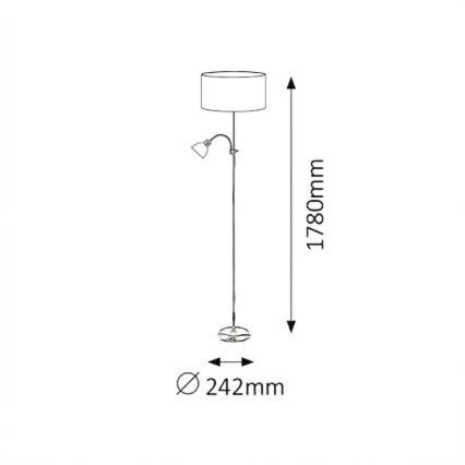 Brilagi - Lampadaire CERIA 1xE27/100W/230V + 1xE14/25W doré/gris