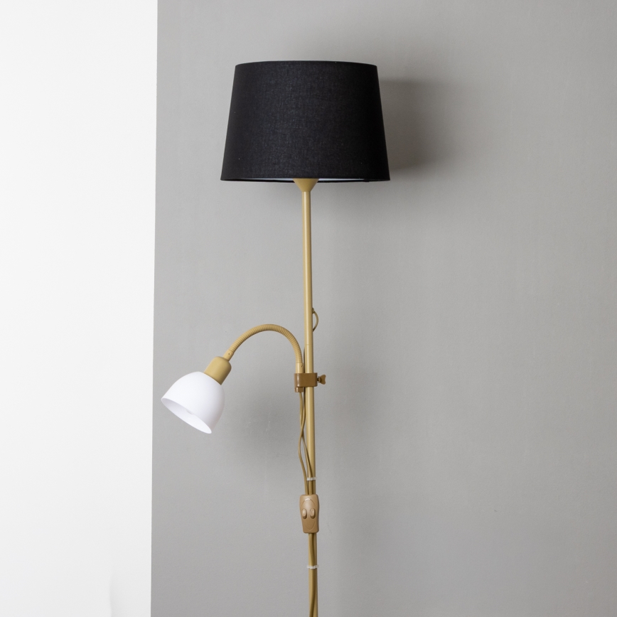 Brilagi - Lampadaire CERIA 1xE27/100W/230V + 1xE14/25W doré/noir