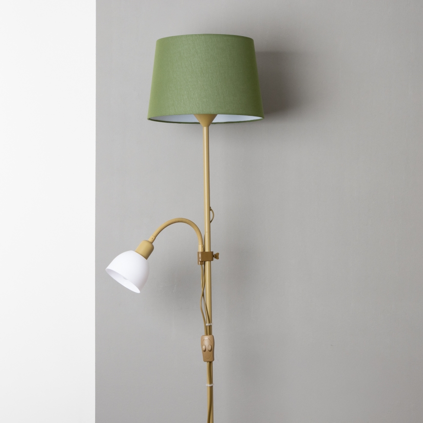 Brilagi - Lampadaire CERIA 1xE27/100W/230V + 1xE14/25W doré/vert