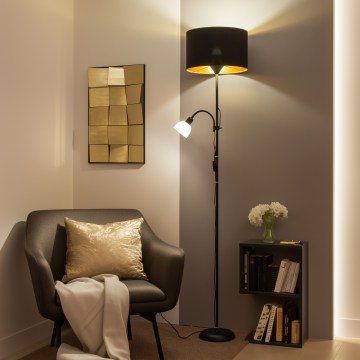 Brilagi - Lampadaire CERIA 1xE27/100W/230V + 1xE14/25W noir