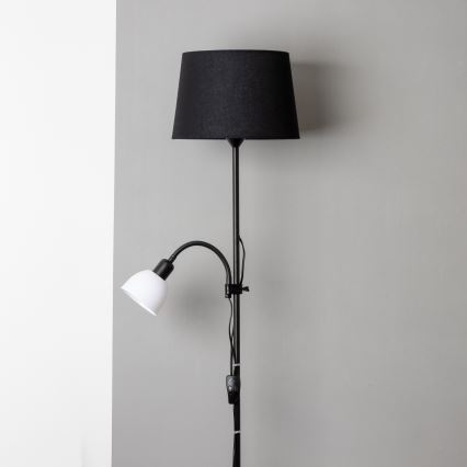 Brilagi - Lampadaire CERIA 1xE27/100W/230V + 1xE14/25W noir