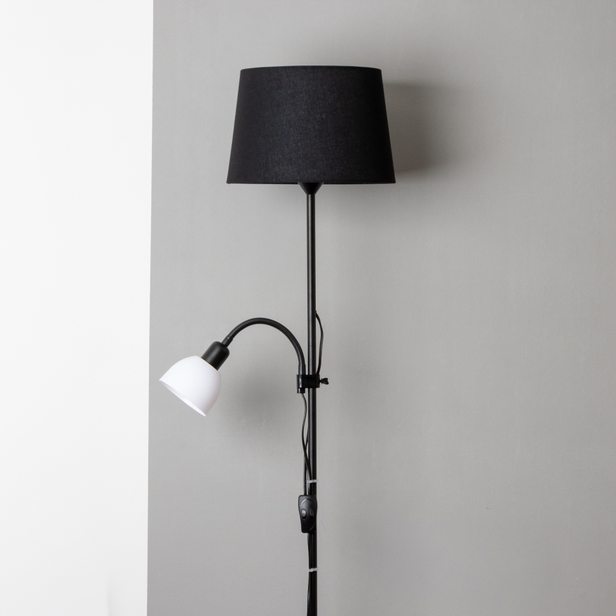 Brilagi - Lampadaire CERIA 1xE27/100W/230V + 1xE14/25W noir