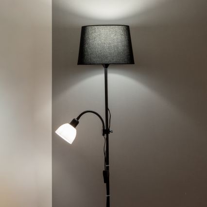 Brilagi - Lampadaire CERIA 1xE27/100W/230V + 1xE14/25W noir