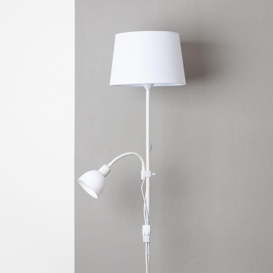 Brilagi - Lampadaire CERIA 2 en 1 1xE27/100W/230V + 1xE14/25W blanc