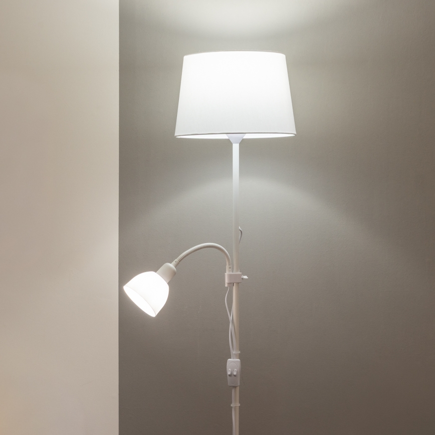 Brilagi - Lampadaire CERIA 2 en 1 1xE27/100W/230V + 1xE14/25W blanc