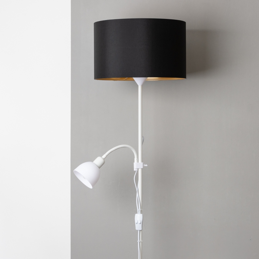 Brilagi - Lampadaire CERIA 2 en 1 1xE27/100W/230V + 1xE14/25W blanc/noir