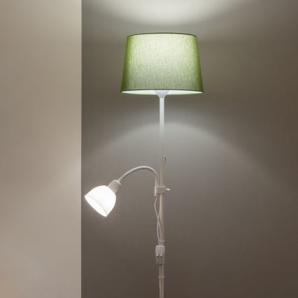 Brilagi - Lampadaire CERIA 2 en 1 1xE27/100W/230V + 1xE14/25W blanc/vert