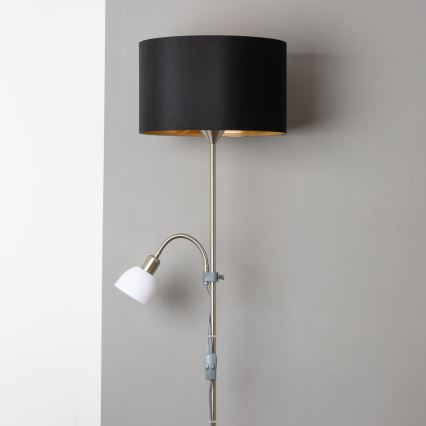 Brilagi - Lampadaire CERIA 2 en 1 1xE27/100W/230V + 1xE14/25W chrome mat/noir