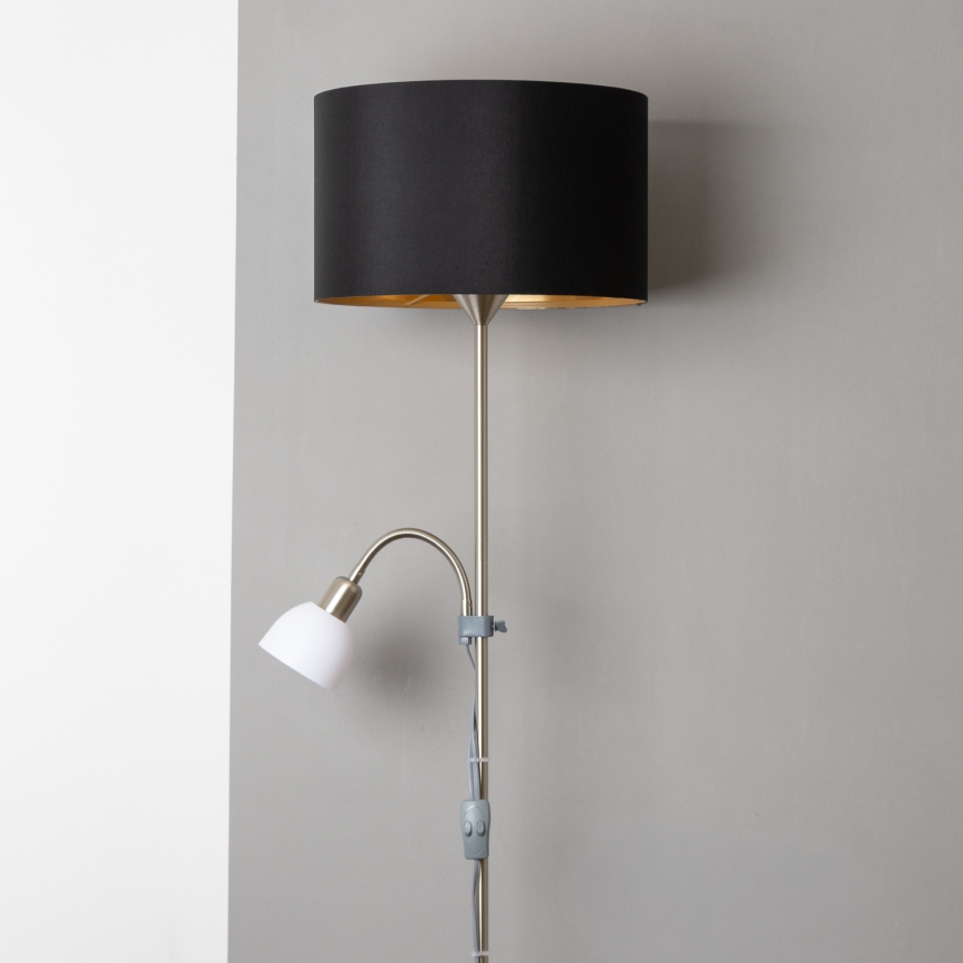 Brilagi - Lampadaire CERIA 2 en 1 1xE27/100W/230V + 1xE14/25W chrome mat/noir